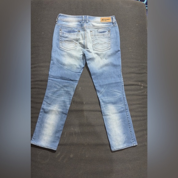 Blue Skinny Jeans with Gradient Fading - Picture 9 of 11